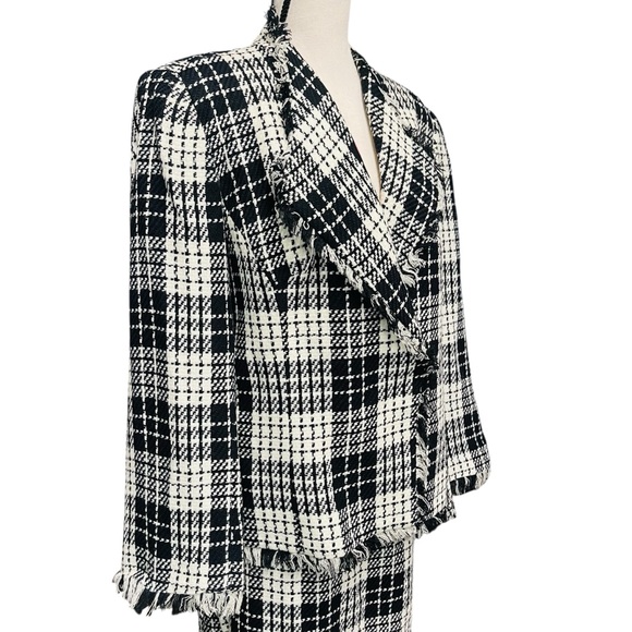 Nicole Studio Chic Black and White Plaid Skirt Set - Picture 2 of 6